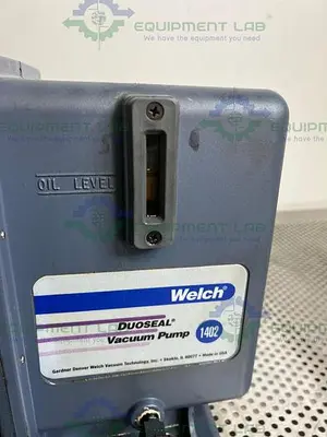 USED WELCH 1402 DUOSEAL BELT-DRIVEN ROTARY VANE VACUUM PUMP 115/230V