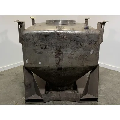 Used 1000 Liter (35 cu. Ft) IBC Matcon Stainless Steel Portable Tote Bin