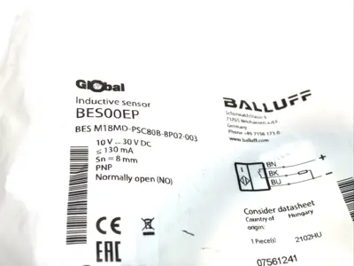 Balluff BES00EP Inductive Sensor BES M18MD-PSC80B-BP02-003 - New