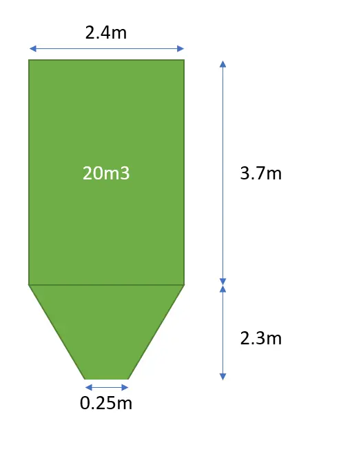 20,000L Mild Steel powder Silo