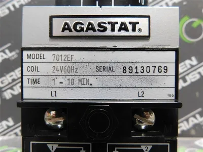Agastat 7012EF Timing Relay Coil 24V 60Hz Time 1 - 10 Minutes Used