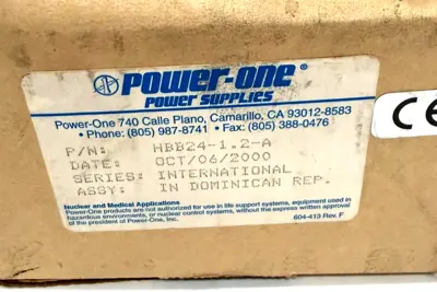 NEW POWER-ONE HBB24-1.2-A LINEAR POWER SUPPLY 24VDC 1.2A HBB2412A