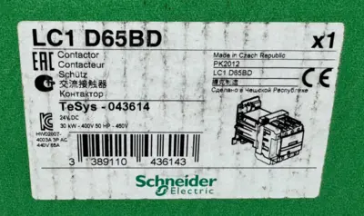 NEW SCHNEIDER ELECTRIC LC1-D65BD CONTACTOR 24VDC LC1D65BD