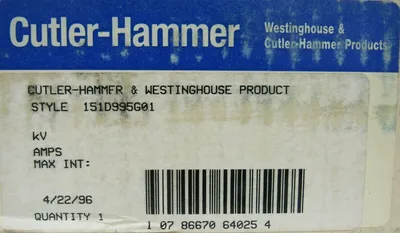 NEW CUTLER HAMMER 151D995G01 CURRENT SENSOR 100A