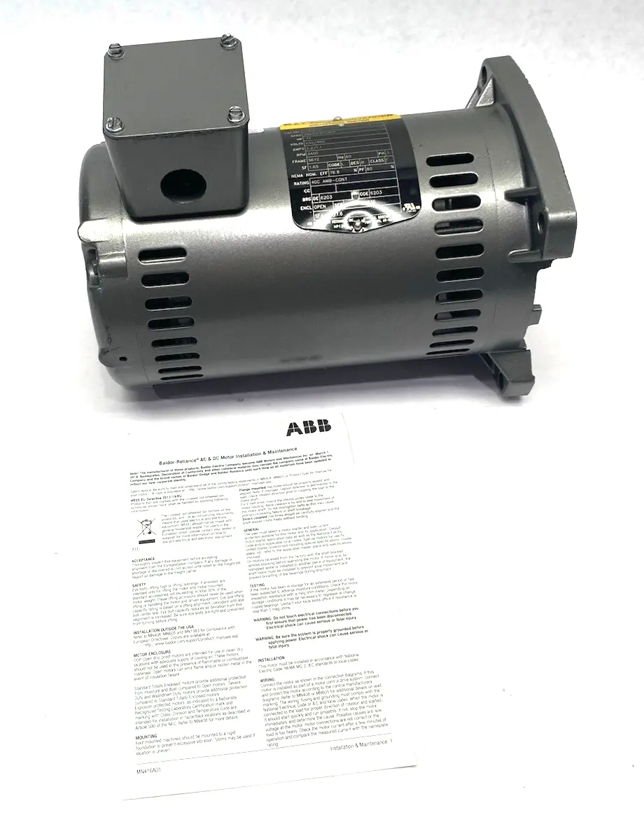 Used Baldor-Reliance Electric Motor 0.75HP 3450rpm 130/460V 34N431W719G2 A.C. Motors Michigan US | Maverick Industrial Sales #1392038