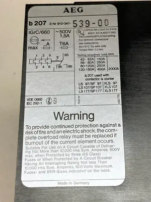 New | in-Stock AEG B 207 E-NR 910-341-539-00 PLC Contactors Ohio US | Surplus Asset Holdings #1241598