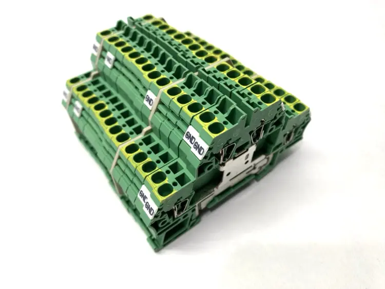 Used WEIDMÜLLER DOUBLE LEVEL TERMINAL BLOCK ZDK 2,5PE LOT OF 14 Terminal Blocks | Maverick Industrial Sales #1103510