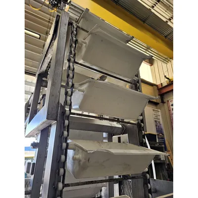 Used 12" wide Stainless Steel Bucket-Lift Elevator "Z" Conveyor 112" Disch. Ht.