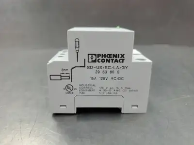 USED Phoenix Contact SD-US/SC/LA/GY RECEPTACLE, 15A, 125VAC/DC