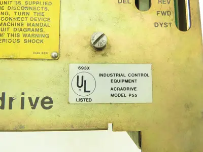 Cincinnati Milacron P55 Acradrive Plastic Processing Drive 240VAC 1Ph 35A 60Hz