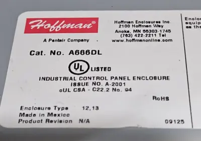 Hoffman A-666DL / MS310RTAS1 junction box w/relay (BIN411)