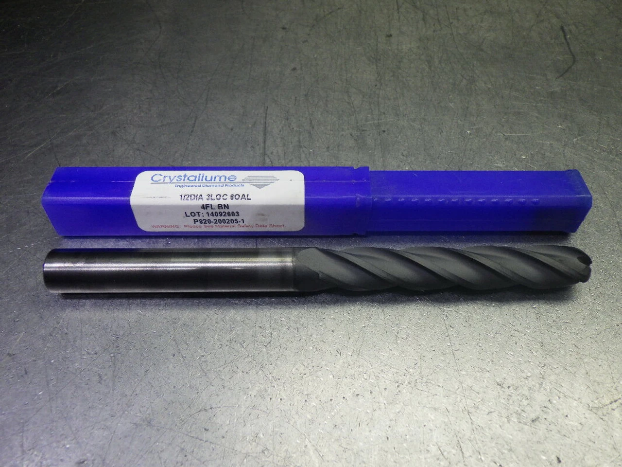 Crystallume 1/2" 4 Flute Carbide BN (Crystallume P820) Coated Endmill P820-200205-1 (LOC1092A)