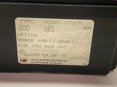 Used UNITED ELECTRIC 6BS Temperature Controls Ohio US | Surplus Asset Holdings #1487296