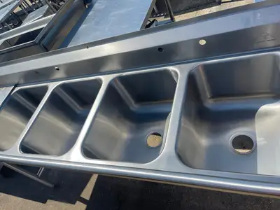 New | in-Stock Advance Tabco Old Stock 110" Advance Tabco 9-4-72-18RL 4 Compartment Sink - SS316 Sinks Illinois US | Falcon Restaurant Supply #1375552