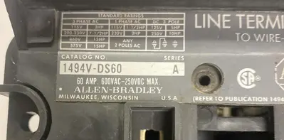 Used ALLEN-BRADLEY 1494V-DS60 Miscellaneous Equipment (Electrical & Power) Ohio US | Surplus Asset Holdings #1243907