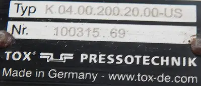 USED TOX PRESSOTECHNIK K.04.00.200.20.00-US