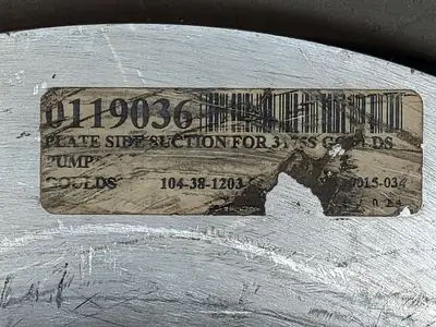 Plate side suction for 3175S Goulds Pump