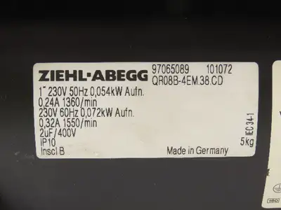 Ziehl-Abegg QR08B-4EM.38.CD Cross Flow Cooling Fan 230V 1PH 1550 RPM 3"x15"