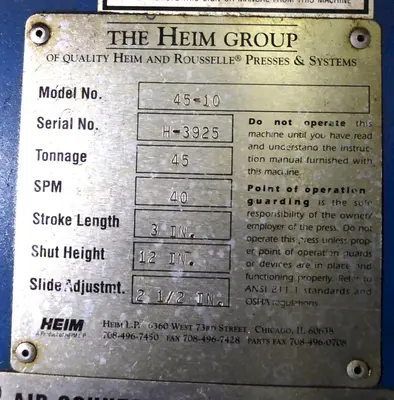 USED 1999 HEIM 45-10
