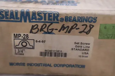 NEW OPEN BOX Sealmaster MP-28,Pillow Block Bearing 1 3/4" Bore STK GF399