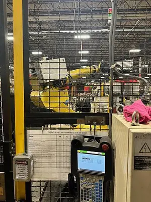 Used NELSON/FANUC STUD WELDING CELL WITH FANUC M-710IC/50 R-30IB AND ROBOT INTERFACE Robotic Welding Cells | Harbor Machinery Inc. #1283382