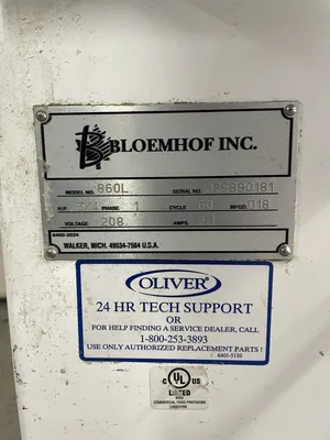 182-0133 Bloemhof 860L Dough Sheeter and Moulder