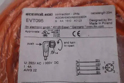 IFM EVT095 4-Pin Connecting Cable With Socket NEW STOCK 4894