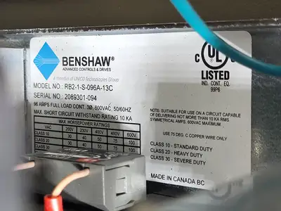Used BENSHAW RB2-1-S-100-S-600-2-12-0000002 Switchgears British Columbia CA | Lenmark #1427040