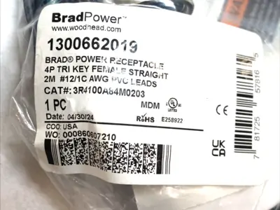 NEW BRADPOWER 4‑POLE POWER RECEPTACLE MINI‑CHANGE CONNECTOR