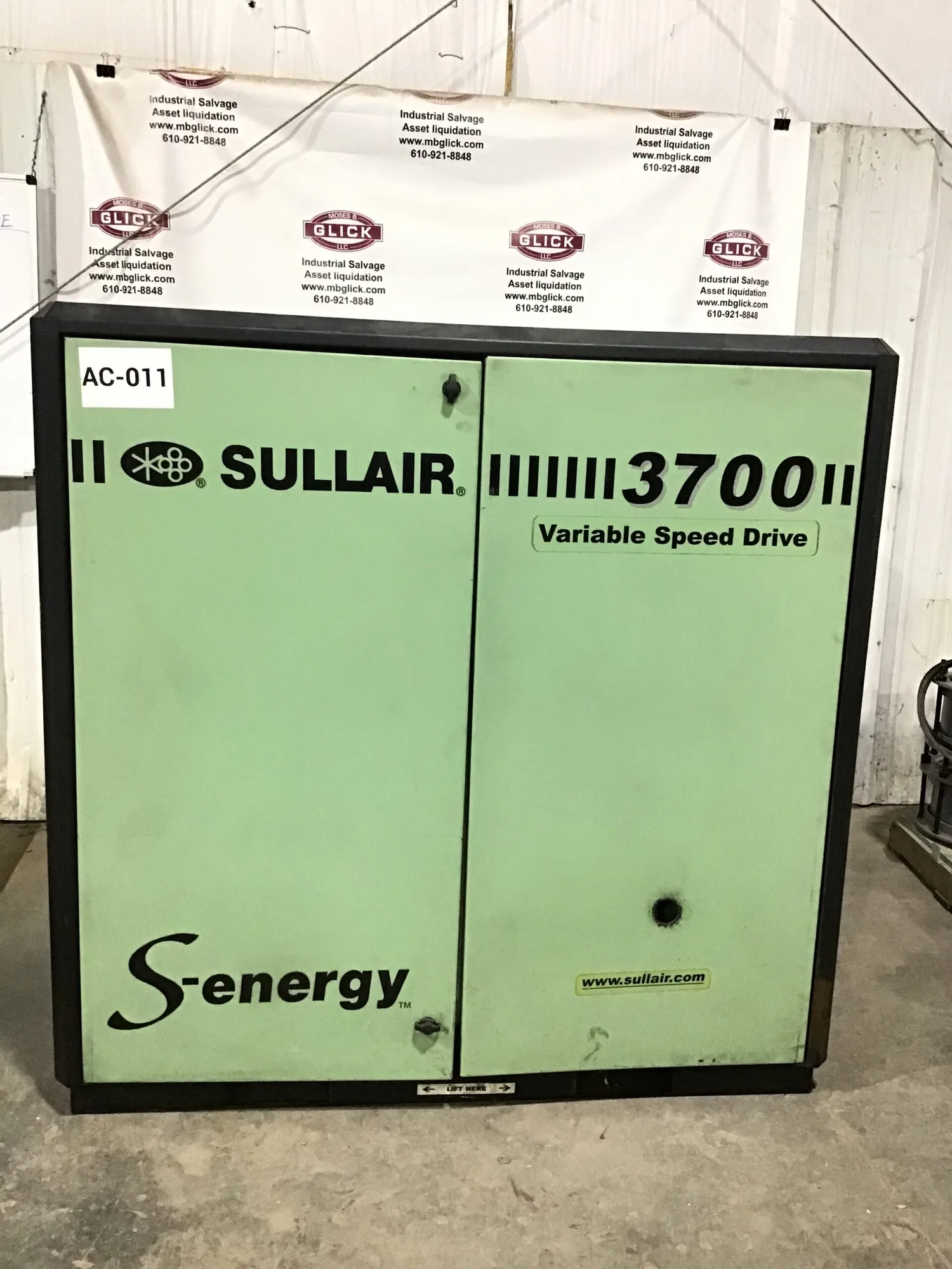 Sullair 3709VA Industrial Rotary Screw Air Compressor 125/135 PSIG