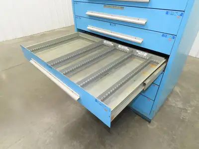 Nu-Era Modular Tool Storage Cabinet 10 Drawer 45x28x61" Stanley Vidmar Blue