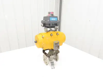 Tufline 0367 1" Flanged 300 Stainless Plug Valve Pneumatic Actuator & Positioner