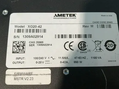 Used AMETEK XG2042 DC Power Supplies Ohio US | HGR 24 #1463358