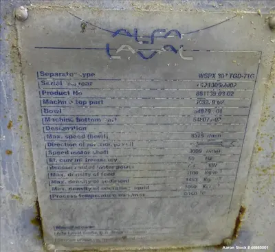 USED ALFA LAVAL WSPX-307