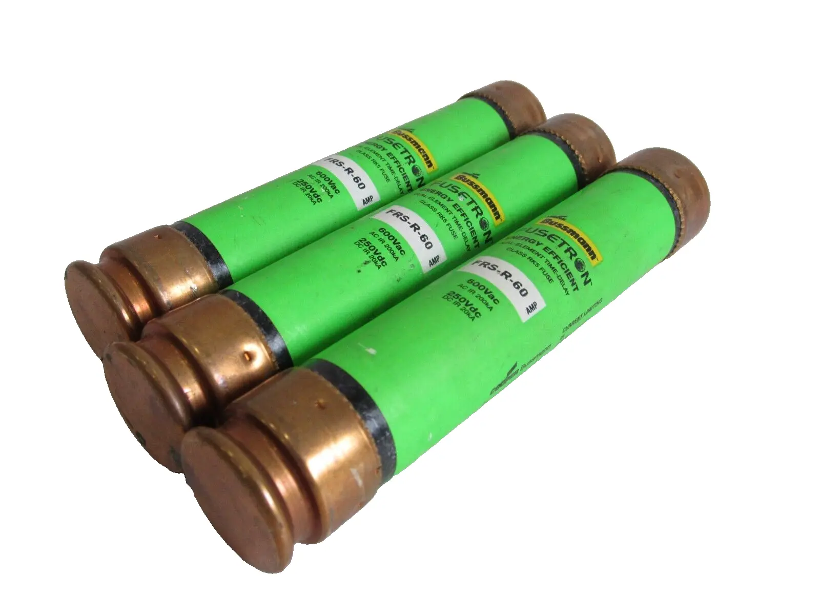 NEW LOT OF 3 BUSSMANN FRS-R-60 FUSES 600V FRSR60