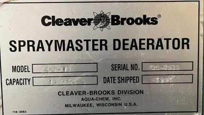 USED 1997 CLEAVER BROOKS DA TANK