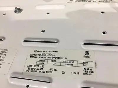 USED LITHONIA LIGHTING IBL ND SD125 277 LP40 NPP16D