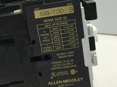USED ALLEN BRADLEY 509-TOD SER B
