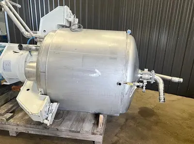 Used 300 Gallon Jacketed Tank, 316 Stainless Steel, With 85 HP Disperser