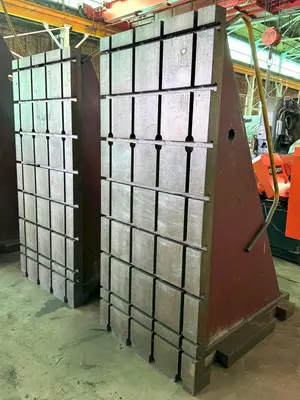 (2) 40" x 90" Angle Plates, (4) Vert T-Slots, (8) Horiz T-Slots