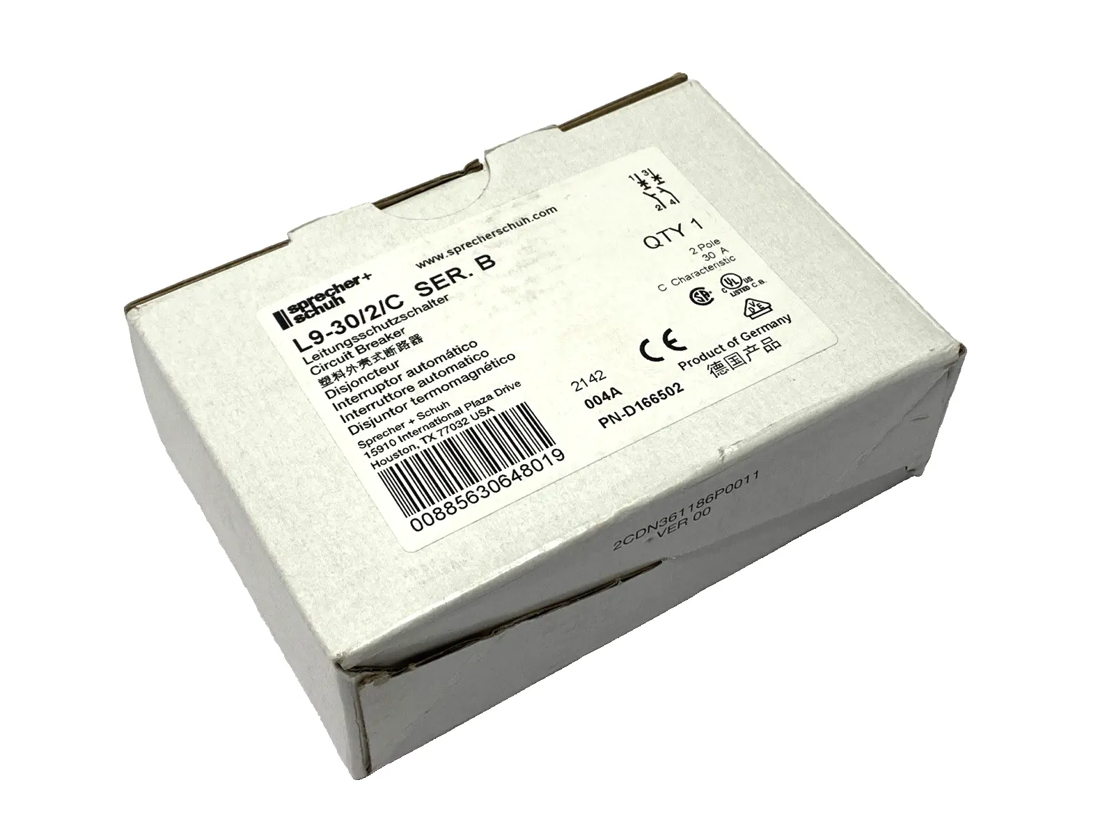 New | in-Stock Sprecher + Schuh Ser. B Miniature Circuit Breaker 2-Pole 30A Circuit Breakers Michigan US | Maverick Industrial Sales #1395060