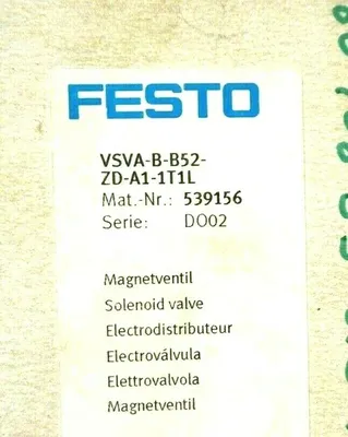 NEW FESTO VSVA-B-B52-ZD-A1-1T1L SOLENOID VALVE 539156 VSVABB52ZDA11T1L