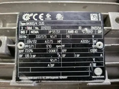 USED NORD DRIVESYSTEMS SK0182NBAFB-80S/4