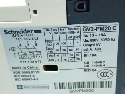 New | in-Stock SCHNEIDER ELECTRIC GV2PM20C Circuit Breakers | HGR 24 #732013