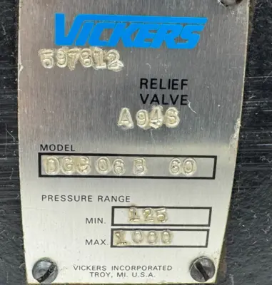 NEW VICKERS DGC-06-B-60 HYDRAULIC RELIEF VALVE 597812
