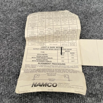 New | in-Stock Namco EP220-12400 Misc Electrical & Power Parts California US | Davliegogo LLC #1709946