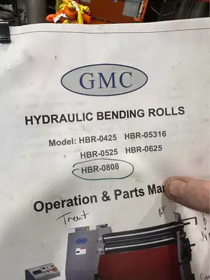 Used 2016 GMC HBR-0808 Plate Bending Rolls including Pinch Illinois US | Asset Exchange Corporation #1287517