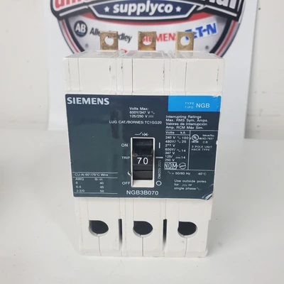 Used Siemens ["NGB3B070", "NGB3B070B"] Miscellaneous Equipment (Electrical & Power) California US | American Industrial Supply Co. #1377011