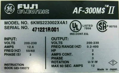 NEW FUJI ELECTRIC 6KM$223002X4A1 DRIVE AF-300 2HP 200-230V