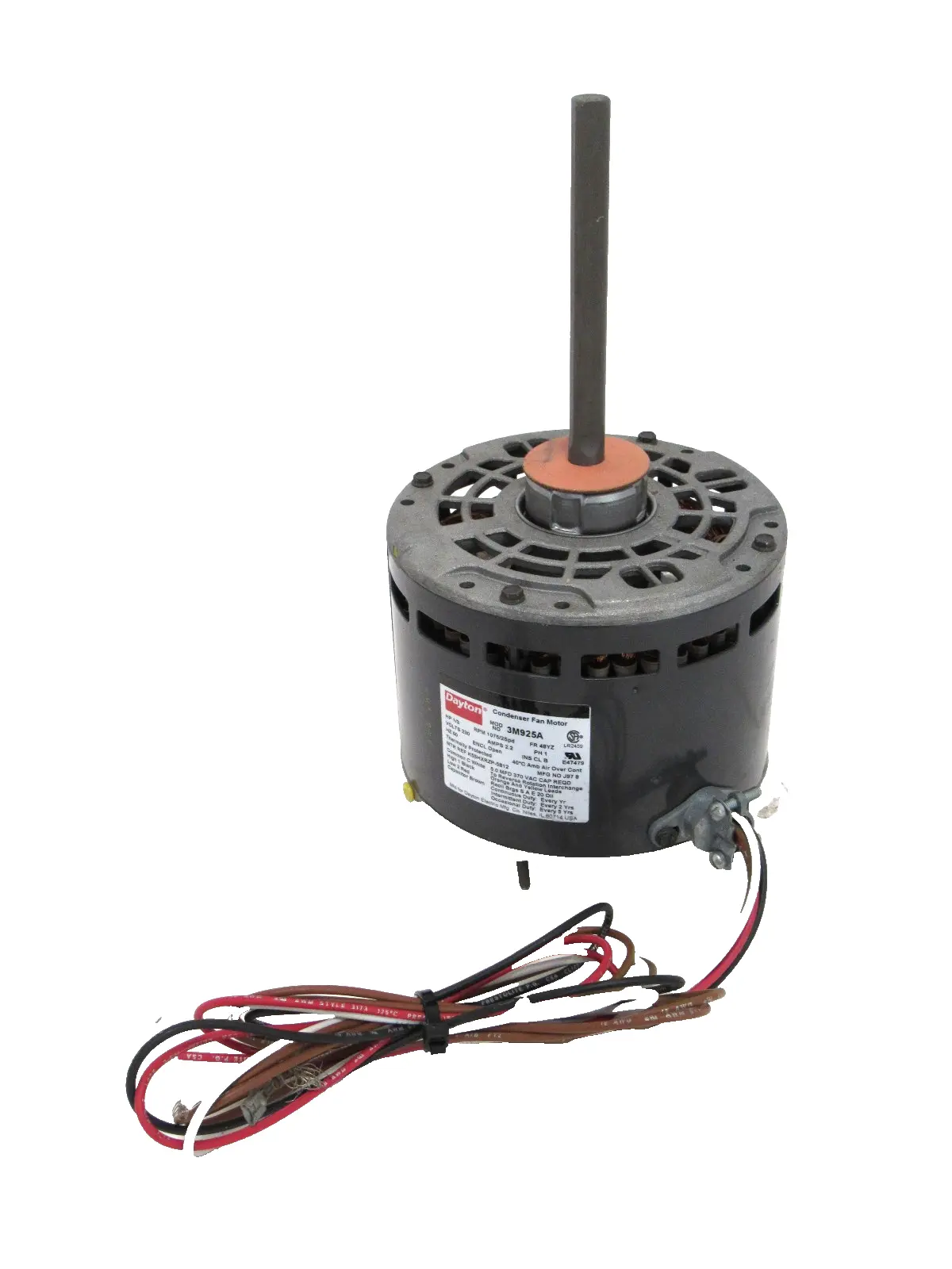 NEW DAYTON 3M925A CONDENSER FAN MOTOR 1/3HP 230V 1/2" x 4-3/4"